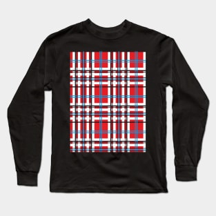 Clan Geometric Tartan,Checkered Long Sleeve T-Shirt